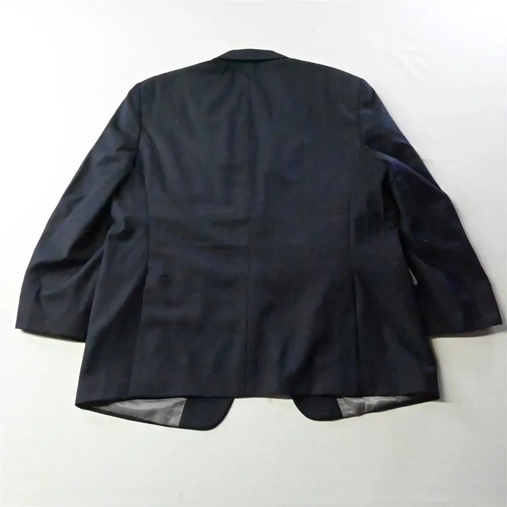 Hart Schaffner Marx 48R Blue Plaid 100% Wool USA Mens‎ Blazer Sport Coat Jacket